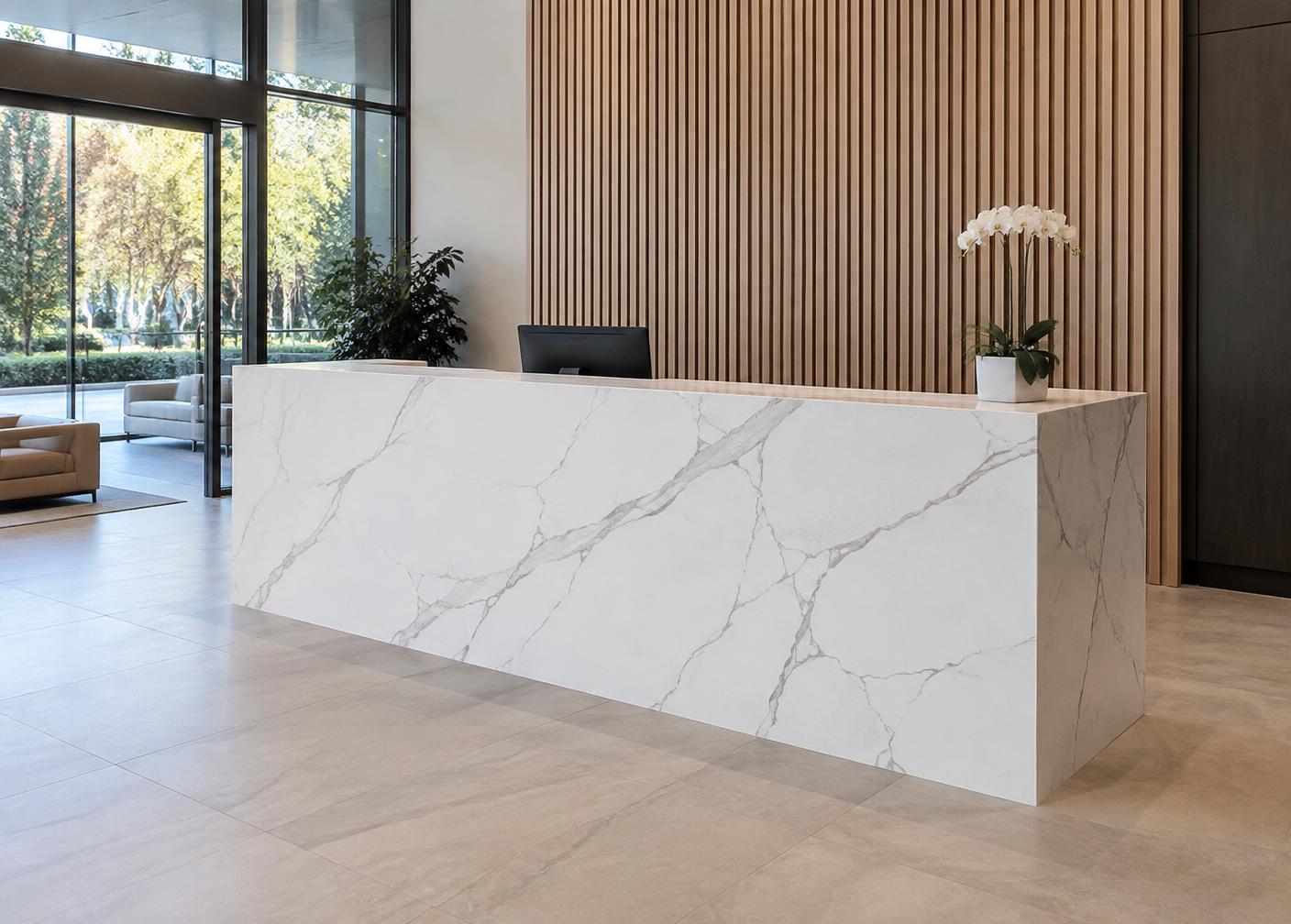 Office Reception Desk — Quartz